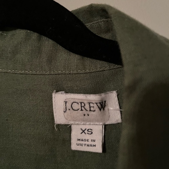 Linen/cotton blend olive button up J crew XS shirt - Picture 3 of 5